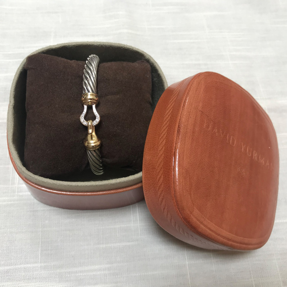 David Yurman Jewelry - DAVID YURMAN 7mm Diamond Hook Buckle Bracelet